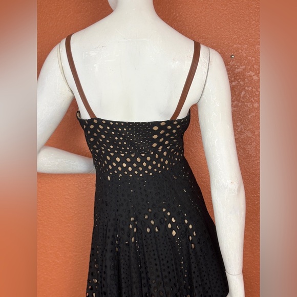 MUSE BOSTON PROPER CAMEL & BLACK EMBROIDERED EYELET MAXI DRESS 2. E36 - Picture 16 of 16